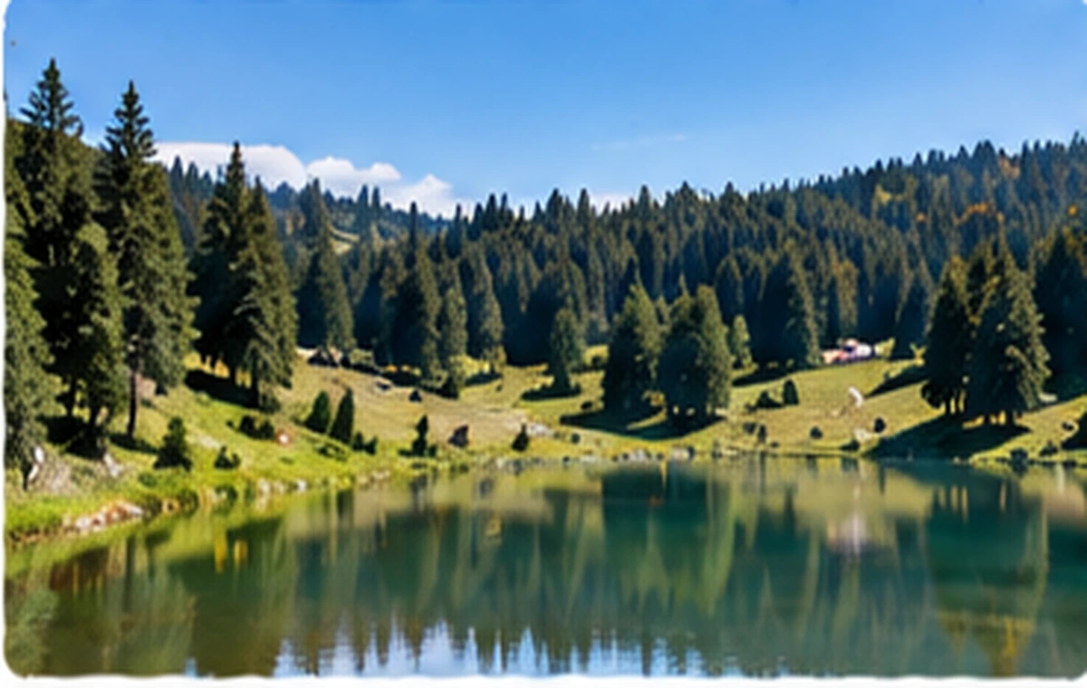 Boğazova gölet ve orman manzarası